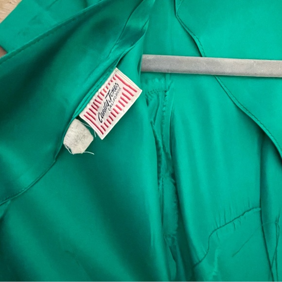 Vintage Emerald Satin dress XS Candy Jones California 50’s/60’s - Picture 8 of 11